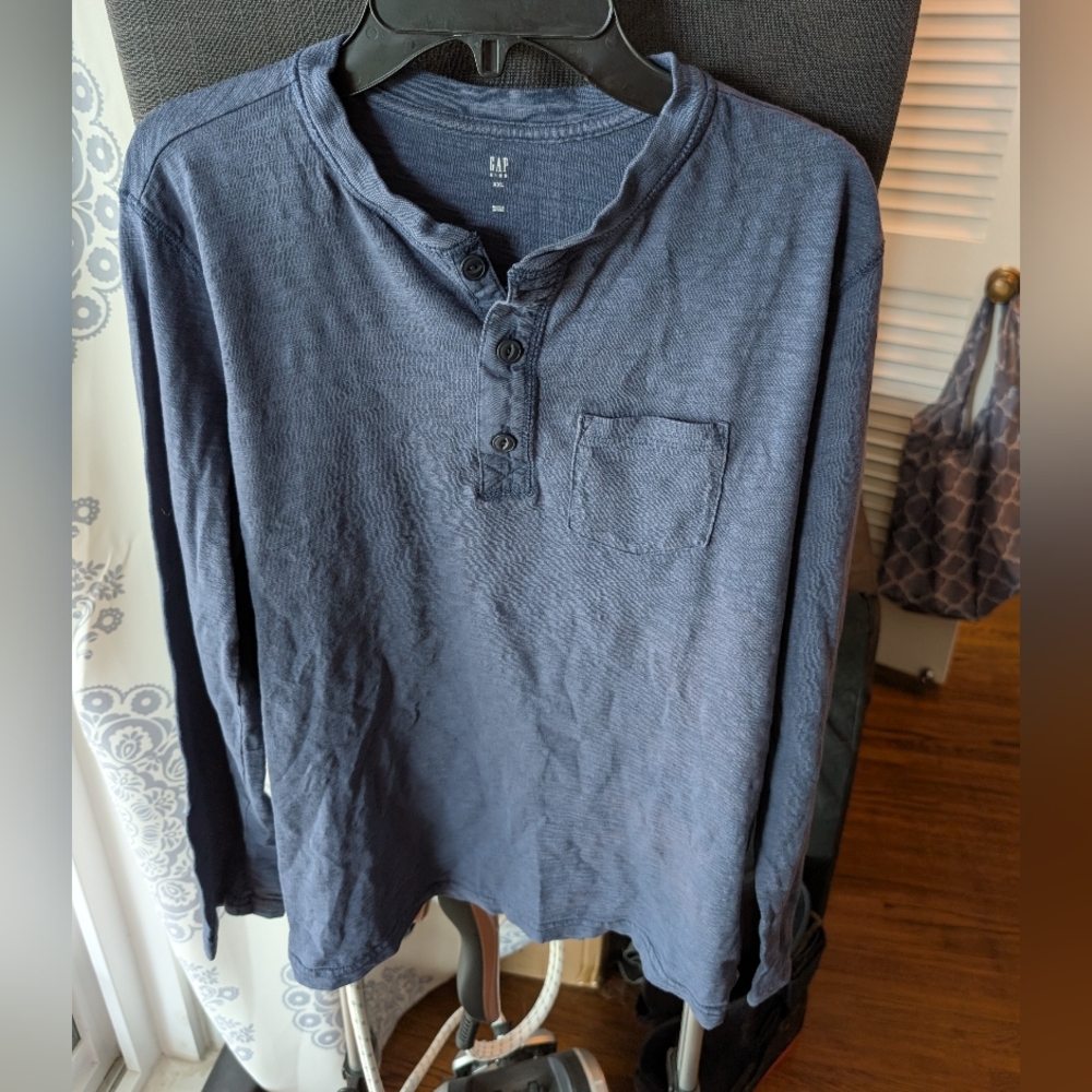 GAP Boys Navy Long Sleeve Henley